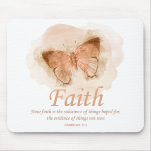Women's Christian Bible Verse Butterfly: Faith Mouse Pad
