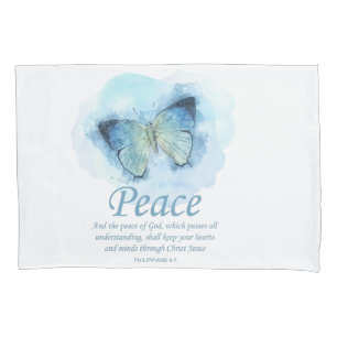 Women's Christian Bible Verse Butterfly: Peace Pillowcase