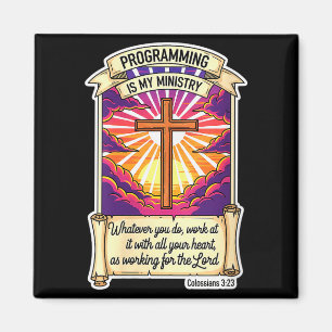 Womens Christian Programmer Programming Is My Mini Magnet