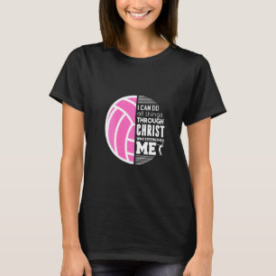 Womens Christian Volleyball I Can Do All Things Ph T-Shirt
