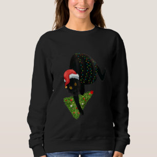 Women's Christmas Black Cat Xmas Tree 1 Sweatshirt