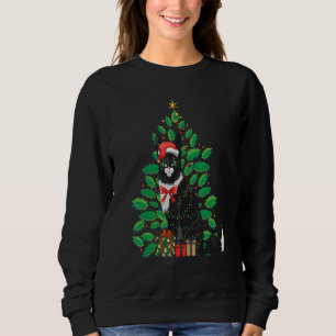 Women's Christmas Black cat Xmas Tree Graphics  1 Sweatshirt
