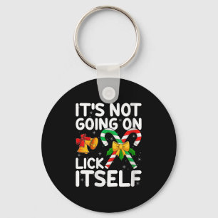 Womens Christmas Candy Cane It's Not Going To Lick Key Ring