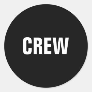 Womens Christmas Crew Team Staff Member Red White Classic Round Sticker