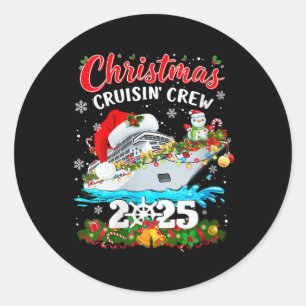 Womens Christmas Cruisin Crew 2025 Matching Family Classic Round Sticker