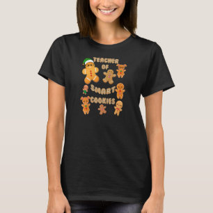 Womens Christmas Gingerbread Teacher Of Smart Cook T-Shirt