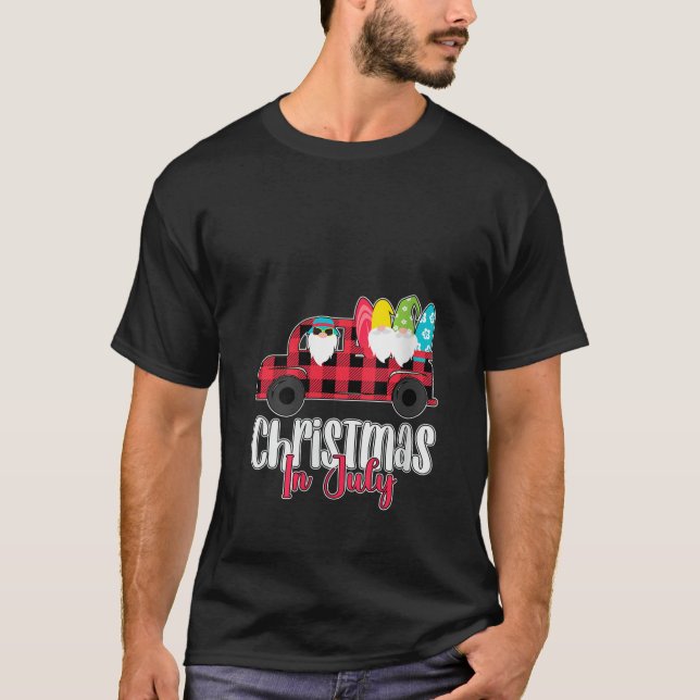 Womens Christmas in July Funny Gnomes Christmas in T-Shirt (Front)