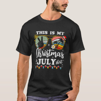 Womens Christmas in July Funny Santa Hat Summer Be T-Shirt