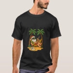 Womens Christmas in July Santa Beach Tropical Holi T-Shirt<br><div class="desc">Womens Christmas in July Santa Beach Tropical Holiday Summer Fun V Neck</div>