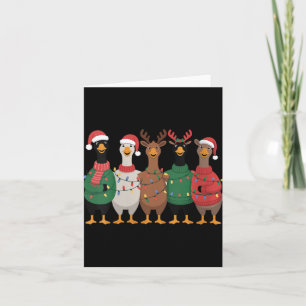 Womens Christmas Lights Goose Santa Funny Xmas Duc Card