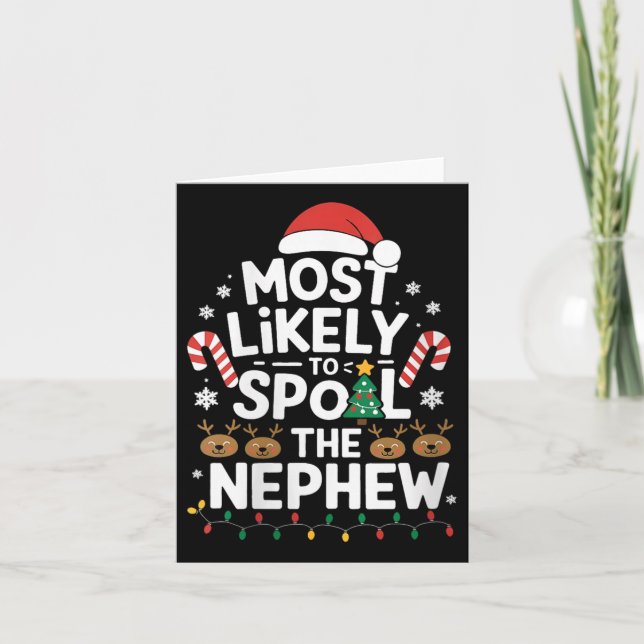 Womens Christmas Party Most Likely To Sil The Gran Card (Front)