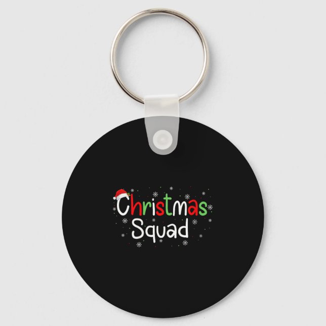 Womens Christmas Squad Matching Family Group Santa Key Ring (Front)