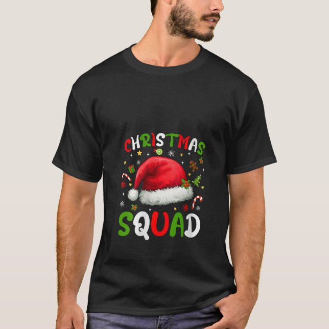 Womens Christmas Squad Santa Elf Family Matching X T-Shirt (Front)