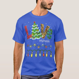 Womens Christmas Tree Love Grandma Nina Life Buffa T-Shirt