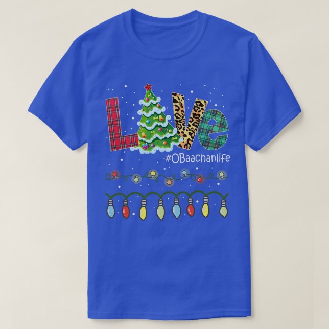 Womens Christmas Tree Love Grandma O Baachan Life  T-Shirt (Design Front)