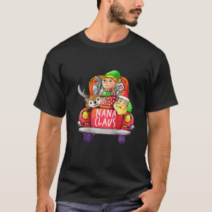 Womens Christmas Truck Nana Claus Personalised Gr T-Shirt
