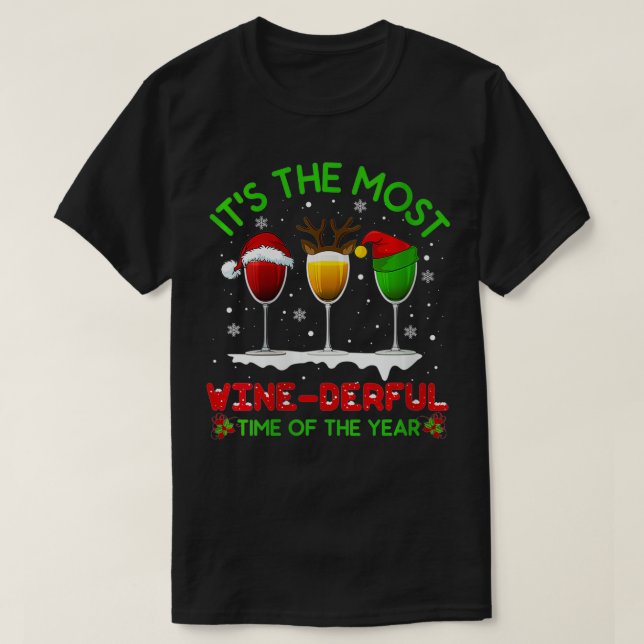 Womens Christmas Wine  Xmas Alcohol Pajama PJ Tops (Design Front)