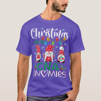 Womens Christmas With My CNA Gnomies Nurse Stethos T-Shirt