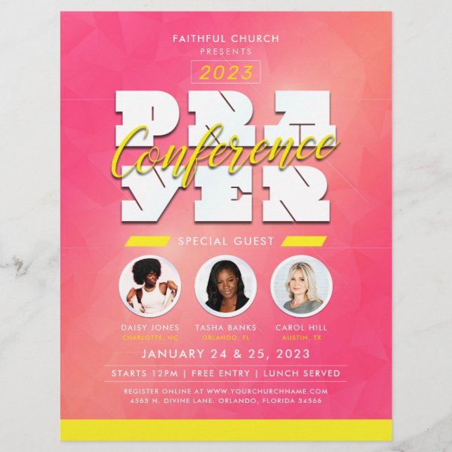 Women's Church Prayer Conference Service Flyer (Front)