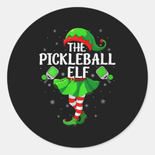 Womens Ckleball Elf Christmas Girls Women Elf Squa Classic Round Sticker