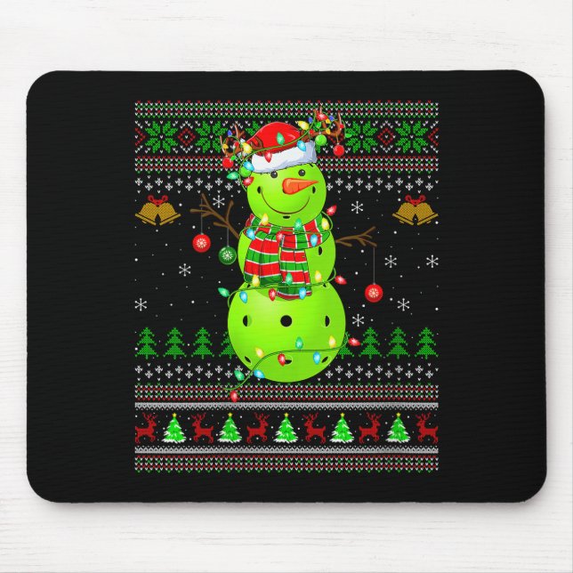 Womens Ckleball Snowman Ugly Christmas Sweater Srt Mouse Pad (Front)