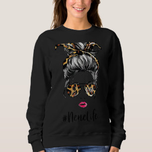 Womens Classy Nene Life With Leopard Pattern Shade Sweatshirt