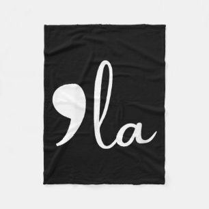 Womens Clic Funny White Comma La Fleece Blanket