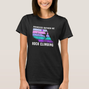 Womens Climb Like Girl Retro Sunset Princess Rathe T-Shirt