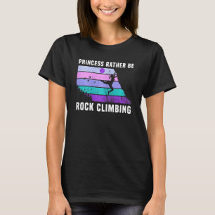 Womens Climb Like Girl Retro Sunset Princess Rathe T-Shirt