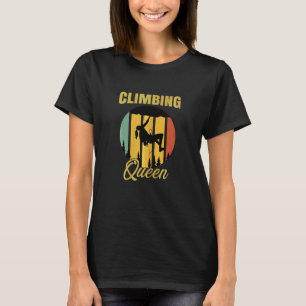 Womens Climbing Queen Retro Boulder Rocks Boulderi T-Shirt