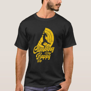 Womens Climbing Wife Happy Life Free Climbing Boul T-Shirt