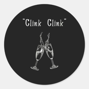 Womens Clink Clink V-neck  Classic Round Sticker