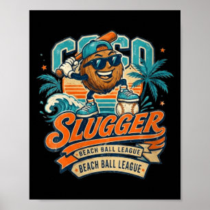Womens Coco Slugger Baseball Retro Coco Sports Poster