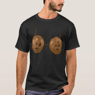 Womens Coconut Summer Coconuts Bra Funny Coconut V T-Shirt