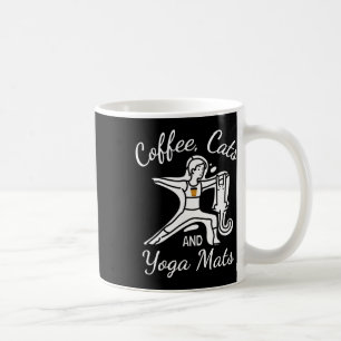 Womens Coffee Cats And Yoga Mats - Funny Nameowste Mug
