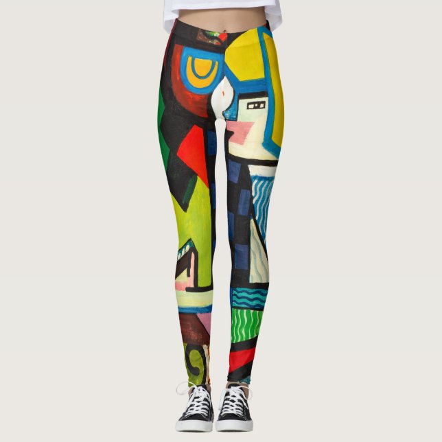 Women's Colourful Abstract Modern Art Yoga Pants  (Front)