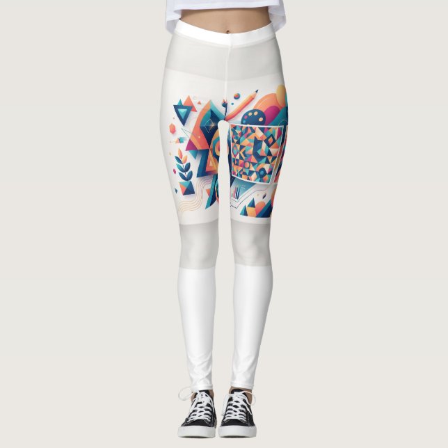 Women's Colourful Abstract Pattern Leggings (Front)