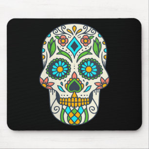 Womens Colourful Sugar Skull Floral Día De Los Mouse Pad