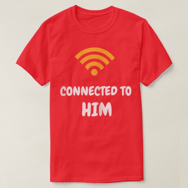 Womens Connected To Him Connected To Her Funny Cou T-Shirt (Design Front)