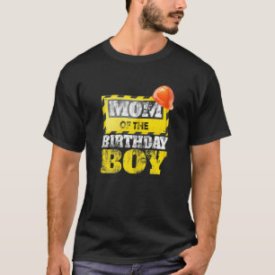 Womens Construction Mum of the Birthday Boy Family T-Shirt