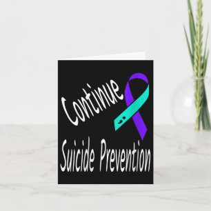 Womens Continue Suicide Prevention Semicolon Ribbo Card
