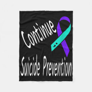 Womens Continue Suicide Prevention Semicolon Ribbo Fleece Blanket