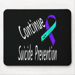 Womens Continue Suicide Prevention Semicolon Ribbo Mouse Pad