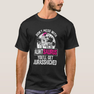 Womens Cool Auntsaurus Dinosaur Rex Cute Mother's T-Shirt