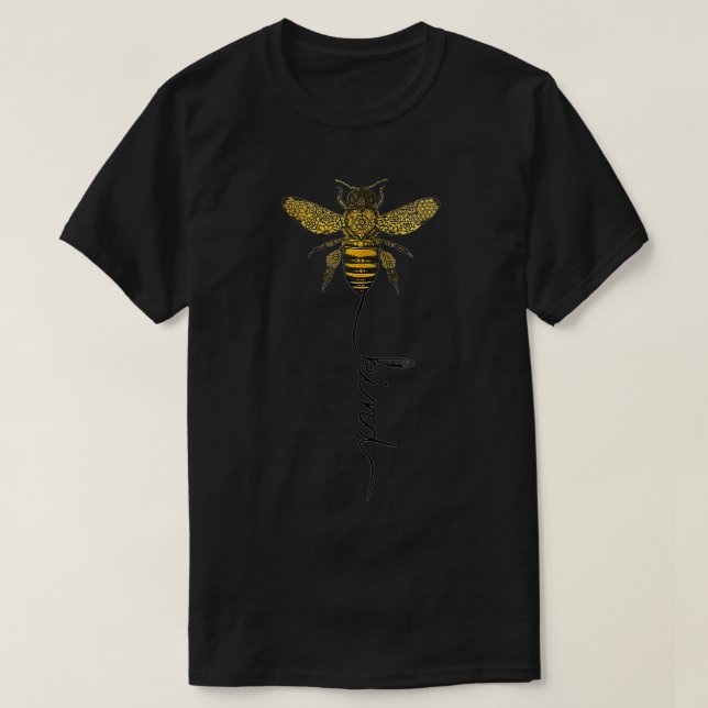 Womens Cool Bee Kind Be Kind T  for Women Men VNec T-Shirt (Design Front)