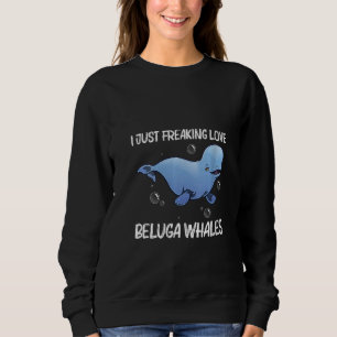 Womens Cool Beluga Whale For Men Women Orca Whales Sweatshirt