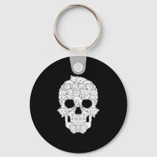 Women's cool kitty skull skeleton key ring