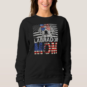 Womens Cool Labrador Mum Usa Flag Patriotic Mother Sweatshirt