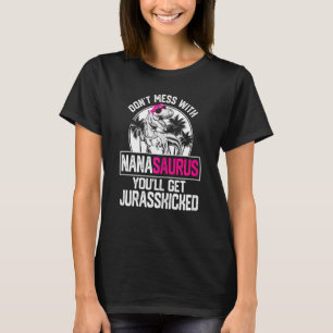 Womens Cool Nanasaurus Dinosaur Rex Cute Mother's T-Shirt