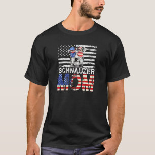 Womens Cool Schnauzer Mom Usa Flag Patriotic Mothe T-Shirt